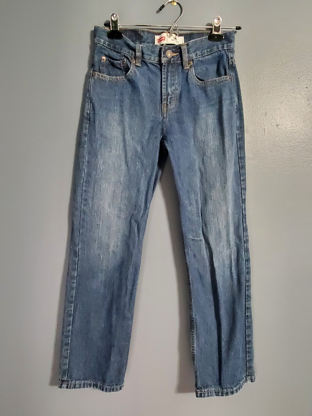 Levi's 550 Relaxed Boy's Straight-Leg Denim Jeans in Medium Blue Size 14 Slim